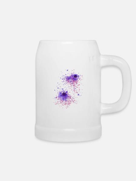 blume,floral, graffiti,malerei,aquarell,abstrakt - Bierkrug - Weiß