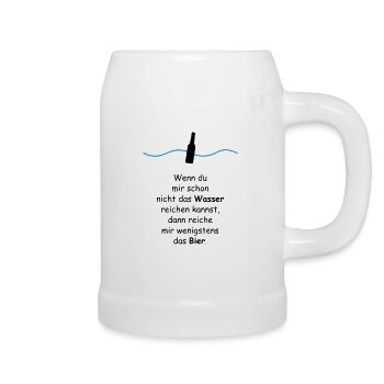 Nicht das Wasser reichen Bier trinken Spaß Spruch - Bierkrug - Weiß - Rechts