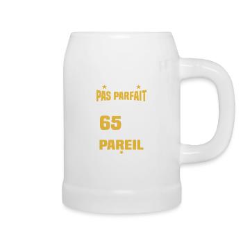 Humour cadeau Pas parfaite mais j'ai 65 ANS - Chope en céramique - blanc - Droite