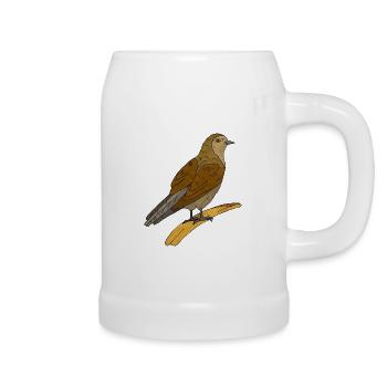 Oiseau - Chope en céramique - blanc - Droite