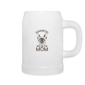 Siamese Cat Mom Haustier Kater Rasse - Bierkrug - Weiß - Rechts