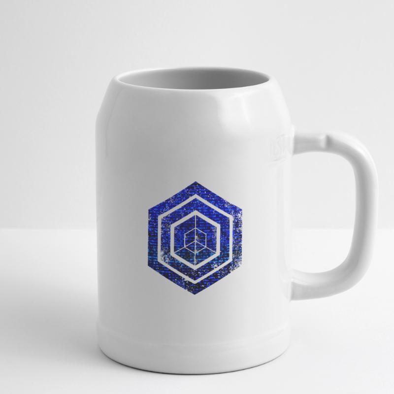 hexagon programming programmer coding geometric Beer Mug