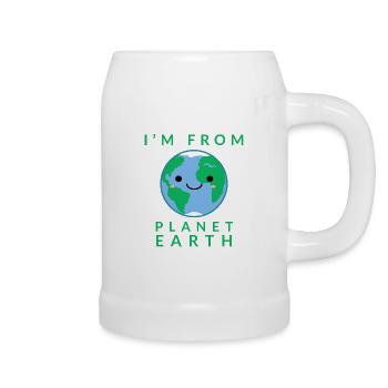 Planet Erde - Bierkrug - Weiß - Rechts