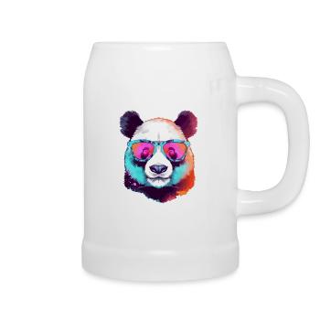 Koka the bespectacled panda - Beer Mug - white - Right