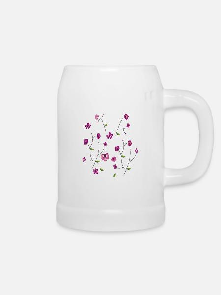 Blumenwiese - Bierkrug - Weiß