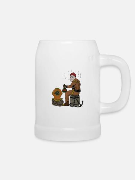 Taucher - Bierkrug - Weiß