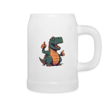 Thumbs Up Rex A Friendly Dinosaur - Beer Mug - white - Right