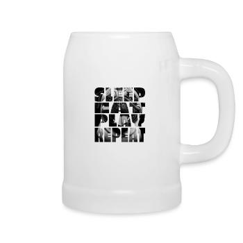 Funny And Cute Pug Dog - Beer Mug - white - Right