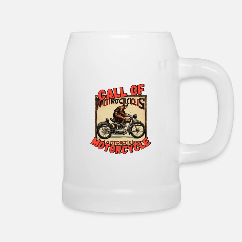 Nostalgie Biker 2 - Bierkrug - Weiß