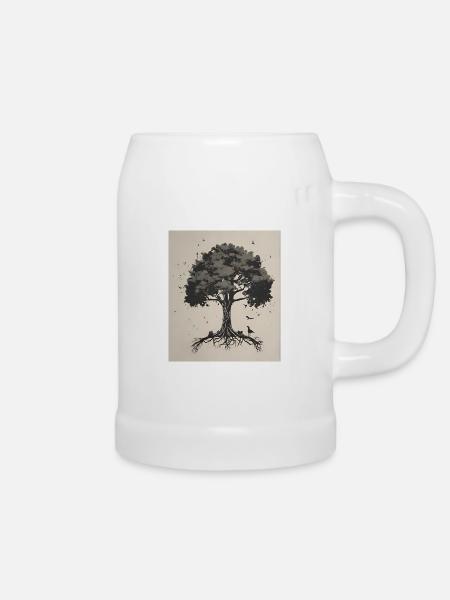Baum des Lebens - Bierkrug - Weiß