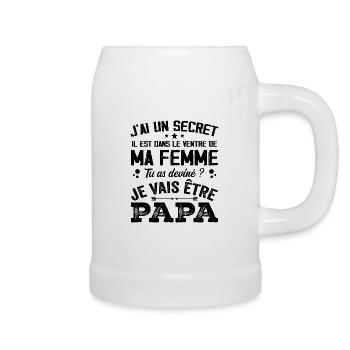 I Have A Secret Daddy Cute Child Pregnancy Man - Beer Mug - white - Right