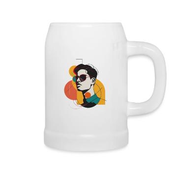 Der Mann mit der Brille - Bierkrug - Weiß - Rechts