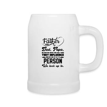 Father Dad or Papa funny Quotes for Fathersday - Bierkrug - Weiß - Rechts