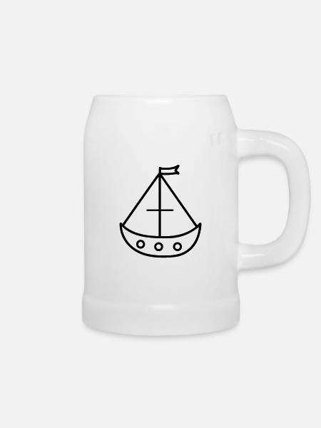 Piratenschiff - Bierkrug - Weiß