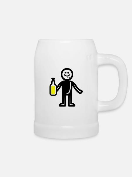 Bier Trinken Silhouette - Bierkrug - Weiß