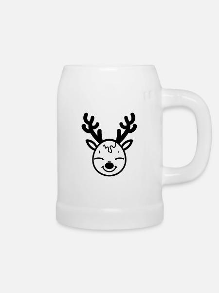 Weihnachtsrentiere - Bierkrug - Weiß