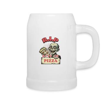 Rest In Pizza Lustiger Pizzaliebhaber Spruch - Bierkrug - Weiß - Rechts