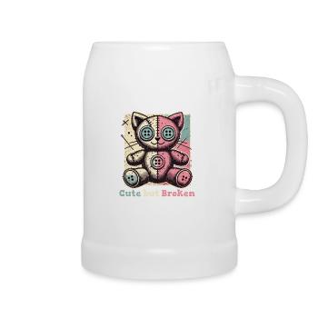 Psychopathe mental Déclaration mignonne mais brisée - Chope en céramique - blanc - Droite