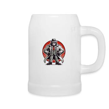 Detektiv-Gorilla - Bierkrug - Weiß - Rechts