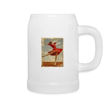 Ballerine vintage sur le terrain - Chope en céramique - blanc - Droite