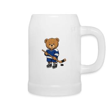 Teddybär Eishockeyspieler - Bierkrug - Weiß - Rechts