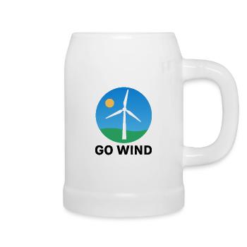 Support Wind Energy – Clean Power Symbol - Beer Mug - white - Right