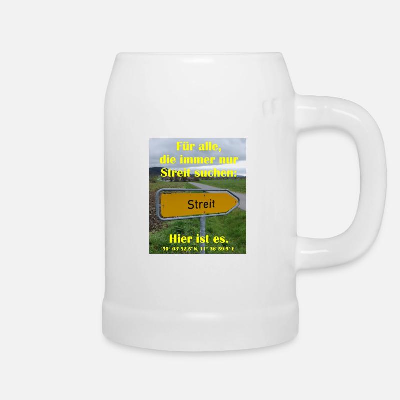 Streit suchen - Bierkrug - Weiß