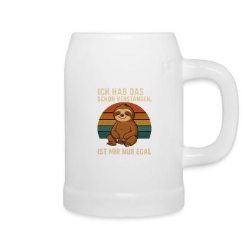 Sloth saying – I just don't care - Beer Mug - white - Right