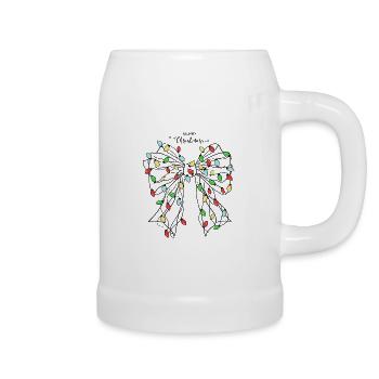 Festive Christmas Light Butterfly Design - Beer Mug - white - Right