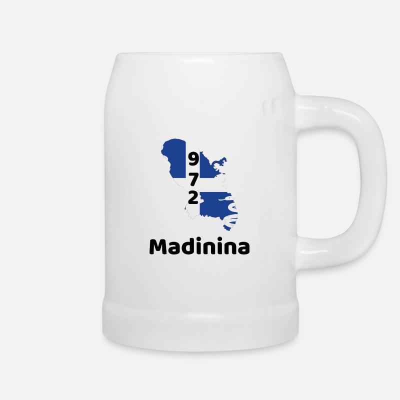 Ile de Madinina 972 avec drapeau - Sticker - Chope en céramique - blanc