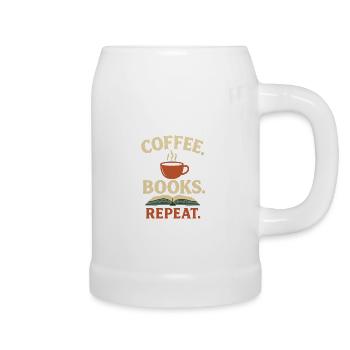 Coffee Books Repeat - Beer Mug - white - Right