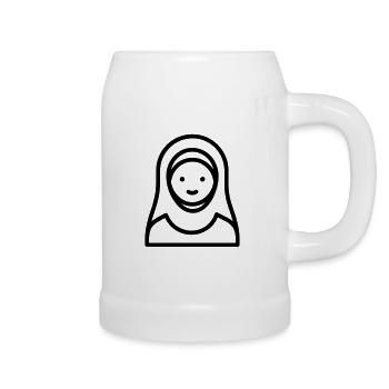 Muslimische Frau - Bierkrug - Weiß - Rechts