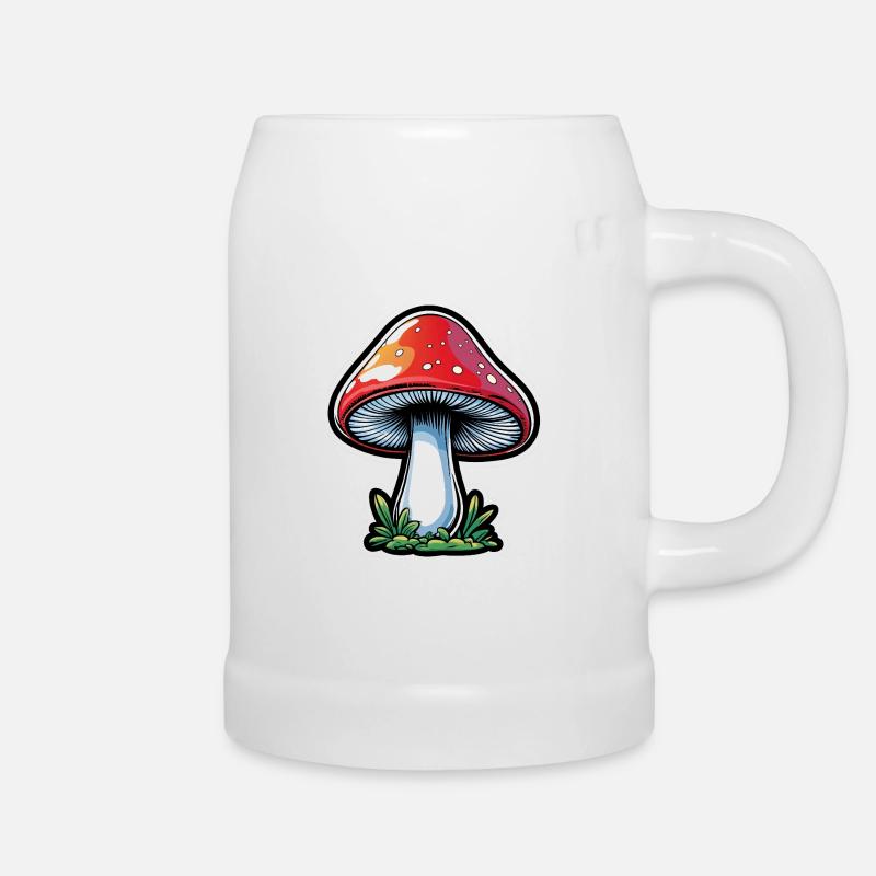Conception du Popart Red Toadstool - Chope en céramique - blanc