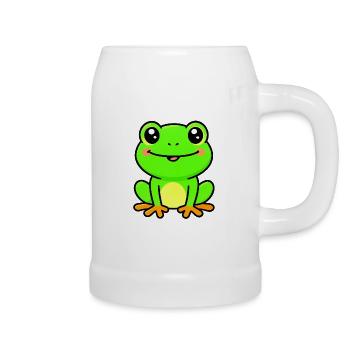 Charme de grenouille citron vert brillante - Chope en céramique - blanc - Droite