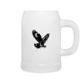 Eagle splatter - Beer Mug - white - Right