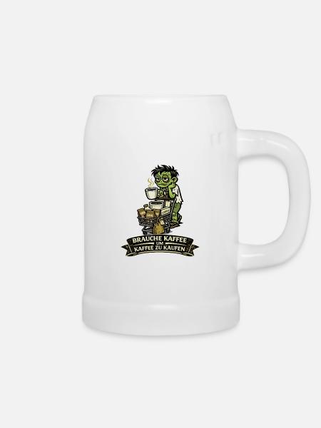 Zombie Kaffee Einkaufswagen - Bierkrug - Weiß