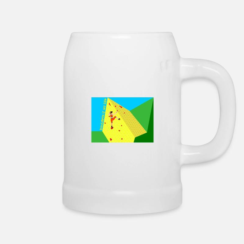Climbing, Bouldering, Sport Climbing, Climbing Wall, Top - Beer Mug - white