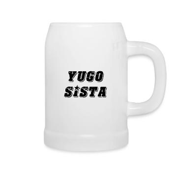 Yugo sista - united style of Balkan - Bierkrug - Weiß - Rechts