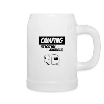 Camping Ist Echt Das Allerbeste - Bierkrug - Weiß - Rechts