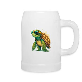 Tortue ancienne - Chope en céramique - blanc - Droite