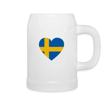 Coeur Suède Scandinavie amour - Chope en céramique - blanc - Droite