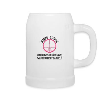 Damen Gamer Fadenkreuz Spruch Jäger Sportschütze - Bierkrug - Weiß - Rechts