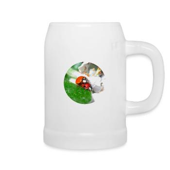 Ladybugs on the subject of love - Beer Mug - white - Right