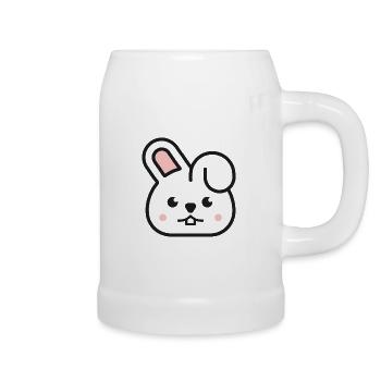Lapin - animaux mignon pour enfants - Chope en céramique - blanc - Droite