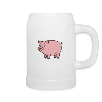 Animal Cartoon Pig - Beer Mug - white - Right