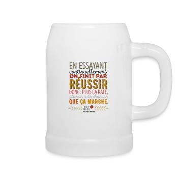La Devise Shadok n°1 - Chope en céramique - blanc - Droite