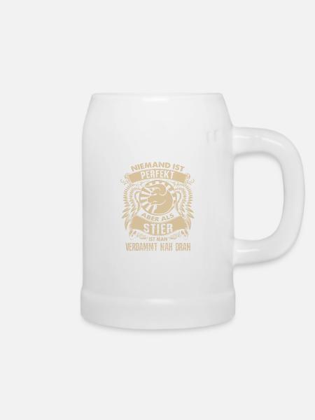 Sternzeichen Stier - ist perfekt - Bierkrug - Weiß