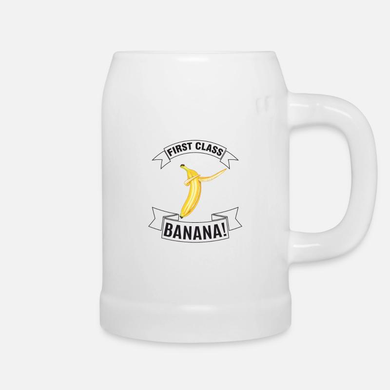 Statement: First class Banana - Color - Bierkrug - Weiß