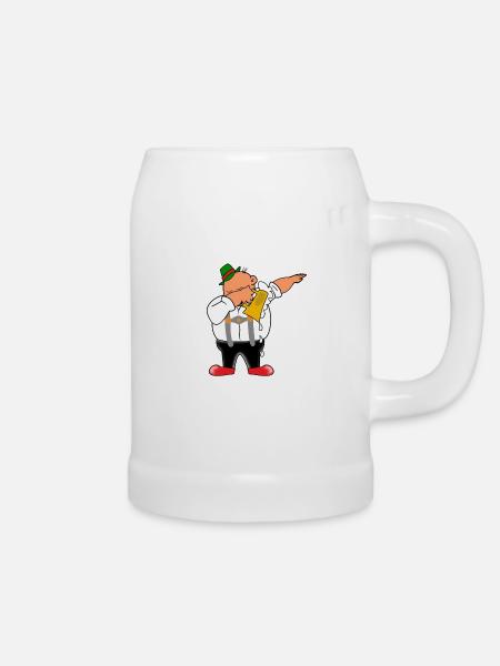 Lederhosen Dabbing - Bierkrug - Weiß