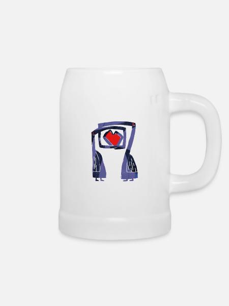 Turteltauben - Bierkrug - Weiß